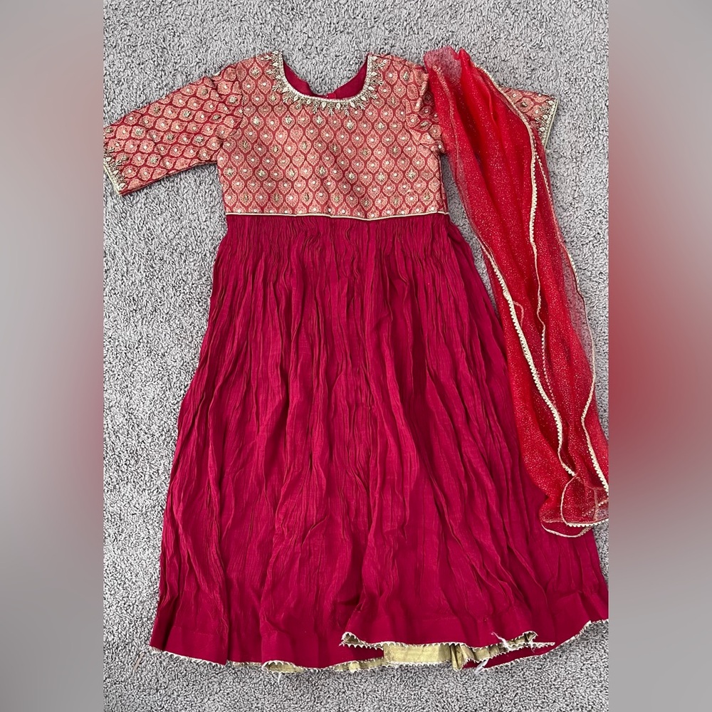 Women's Pink Crinkled A-Line Skirt